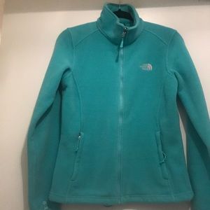 North face fleece green / blue jacket coat